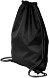 black wholesale Economy Polyester Sports Drawstring Backpack, Medium Size