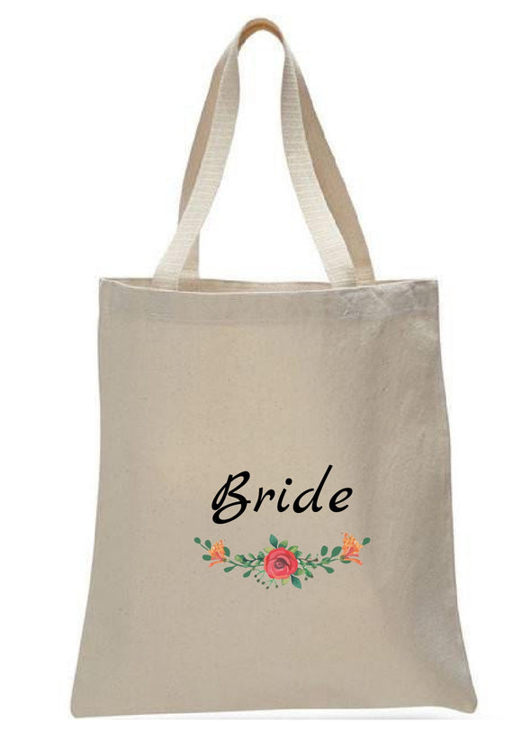 Wedding Canvas Gift Tote Bags, Party Gifts, Bride, WB42