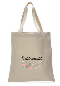 Wedding Canvas Gift Tote Bags, Party Gifts, Bridesmaid, WB34