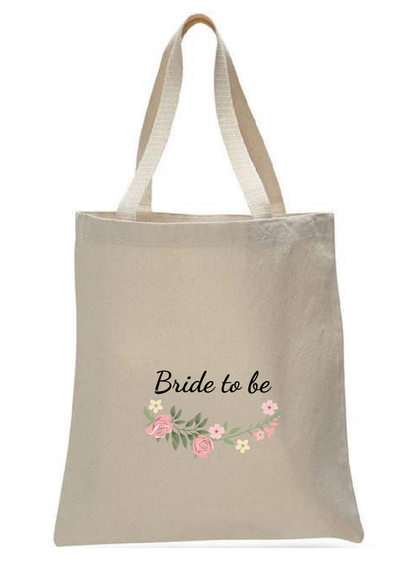 Wedding Canvas Gift Tote Bags, Party Gifts, Bride To Be, WB36