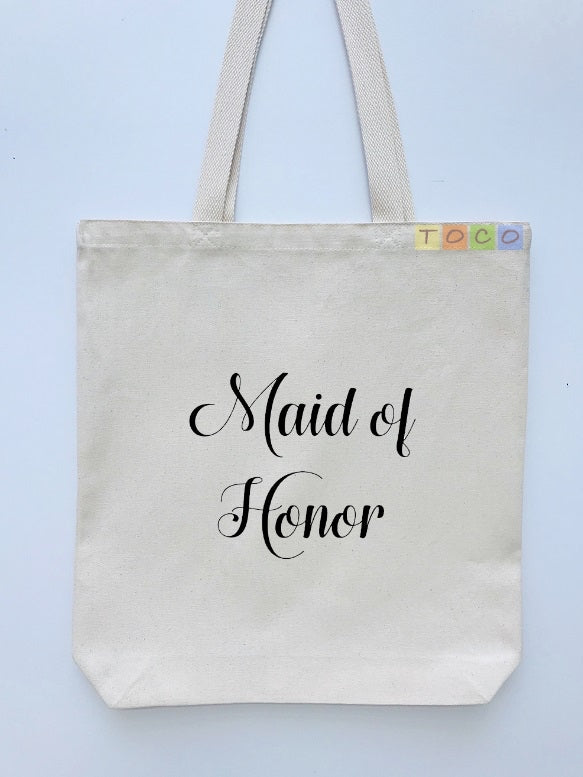 Maid of Honor Canvas Tote Bags BB06