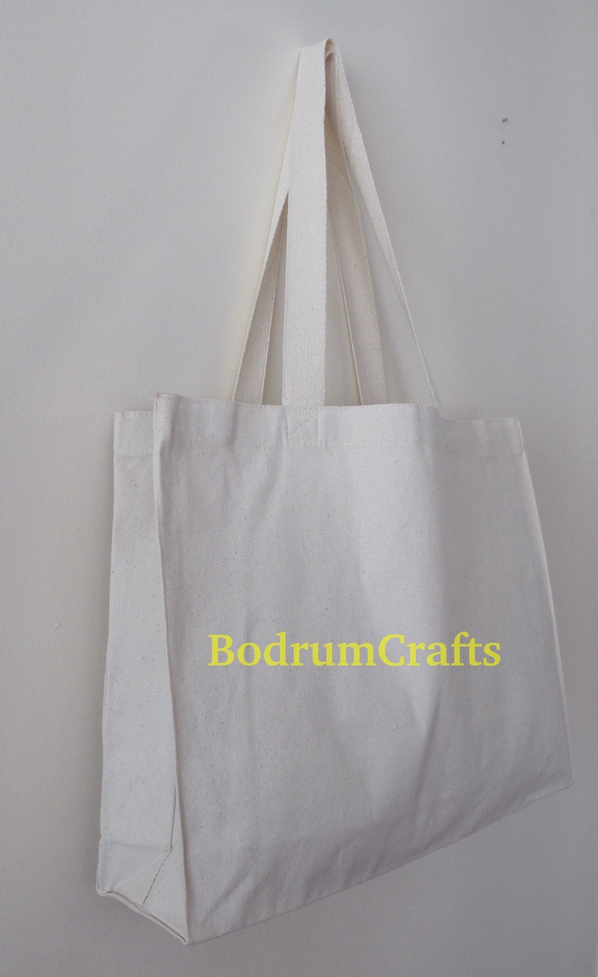 Rectangular Heavy Canvas Tote Bags Full Gusset Grocery Shopper Totes