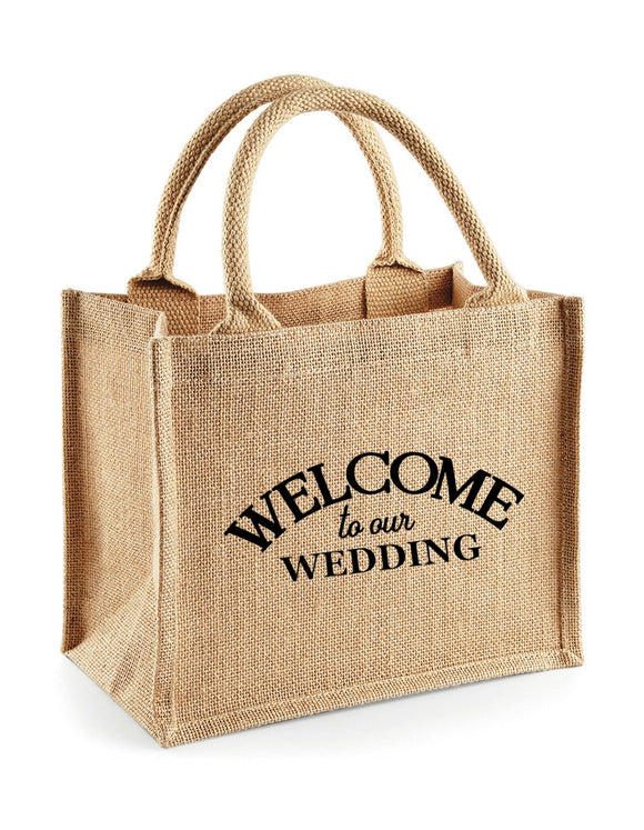 Wedding Welcome Burlap Jute Tote Bags