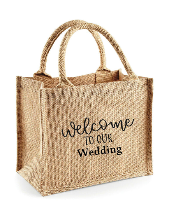Wedding Welcome Jute Tote Bags