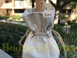 Wholesale Natural Linen Fabric Wine Gift Bags in Bulk, 12 Pack