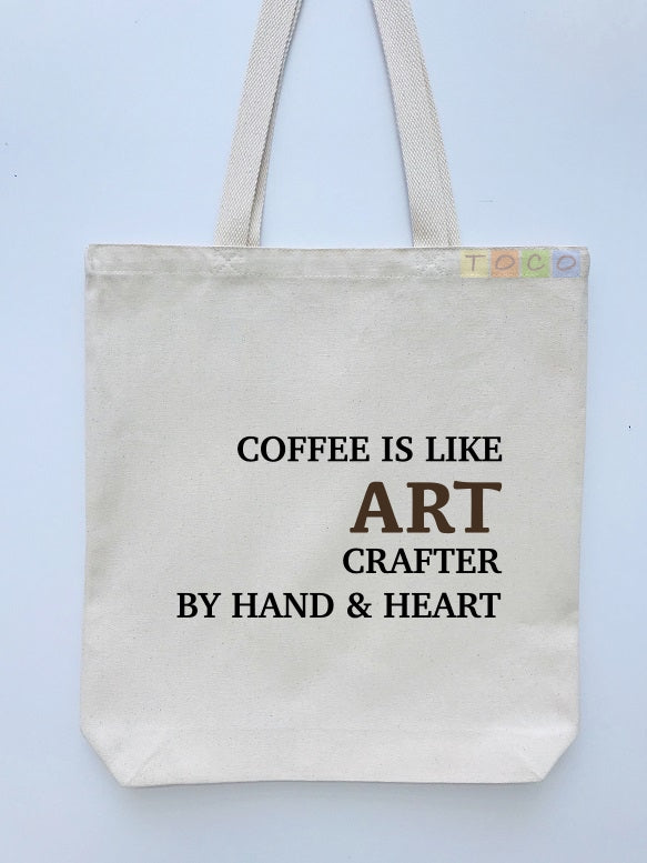 Coffee Crafted Canvas Tote Bag
