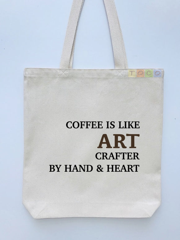 Coffee Crafted Canvas Tote Bag