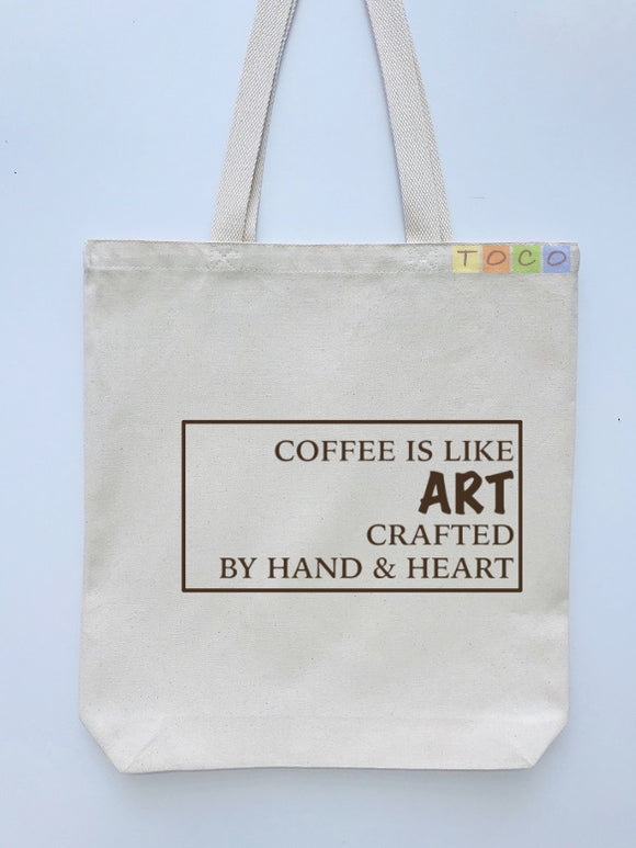 Coffee Brown Crafted Canvas Tote Bags