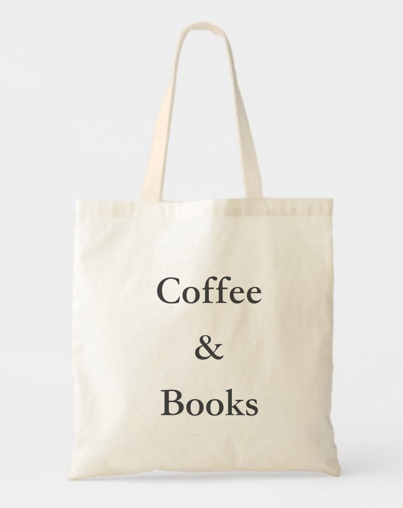 JUST COFFEE & BOOKS LOVER CANVAS TOTE BAG