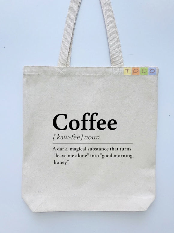 Canvas Tote Bags| Double Sided Comic Coffee Tote