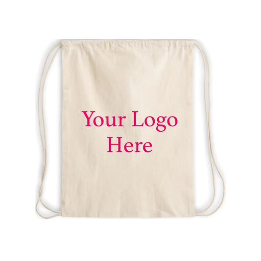 Custom Personalized Cotton Drawstring Bags. Print your photo, business logo, design or art works on the backpacks.