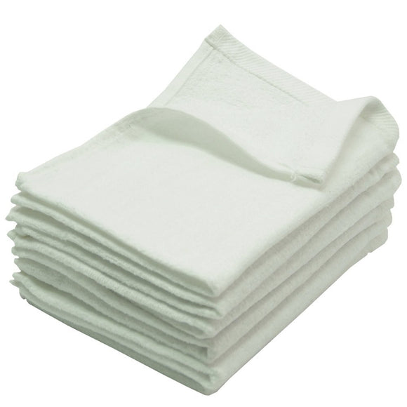 12 Pack Terry Velour Fingertip Towels, White Color
