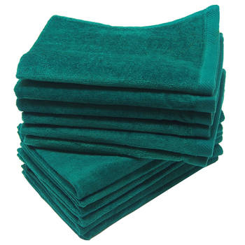 12 Pack Terry Velour Fingertip Towels, Green Color