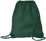 green Economy Polyester Sports Drawstring Backpack, Medium Size