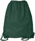 green Economy Polyester Sports Drawstring Backpack, Medium Size