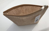 wholesale 8" Jute Fabric Zippered Pouch Bags with Gusset, Cosmetic Makeup Bags