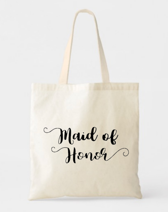 MAID OF HONOR CANVAS COTTON TOTE BAG