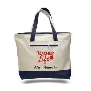 Personalized Teacher Canvas Tote Bags TB04