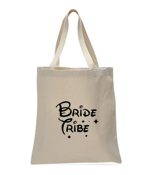 Personalized Wedding Canvas Gift Tote Bags, Bride Tribe, WB30