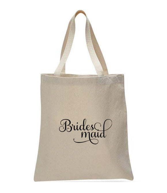 Personalized Wedding Canvas Gift Tote Bags, Bridesmaid, WB32
