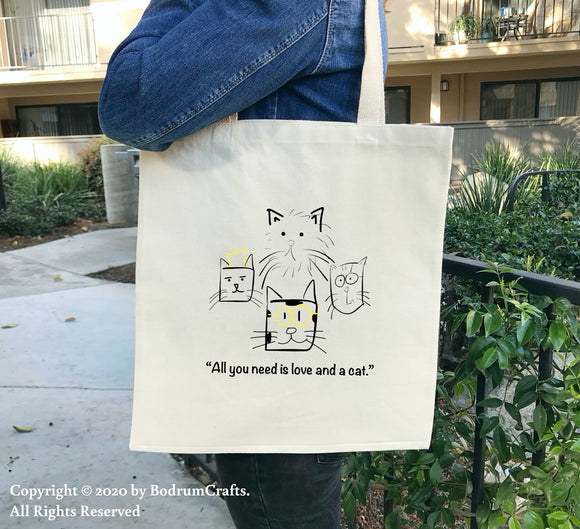 Cat Tote Bags, Canvas Tote Bag, Cat Themed Tote Bags, Art Design, Cat Quotes, Black Cats, Cat Lovers Gift, Cool Cat Animal Printed Totes