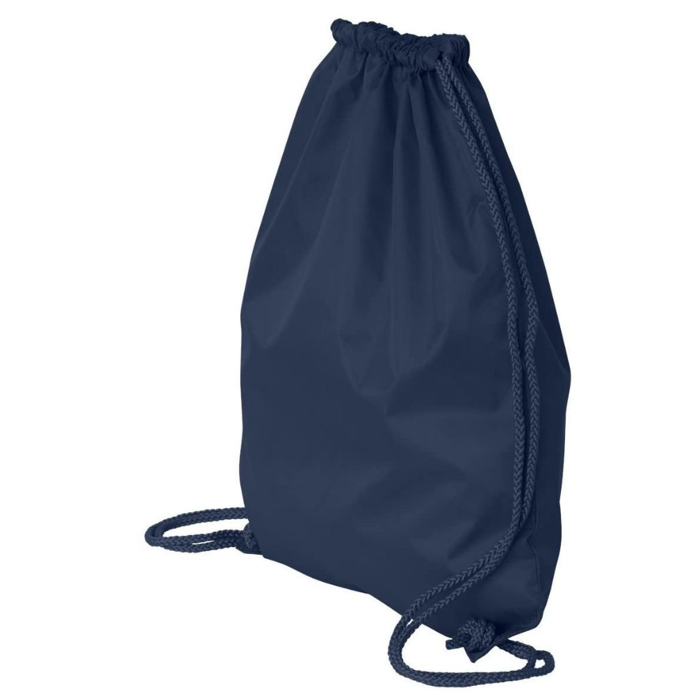 navy blue wholesale Polyester Sports Drawstring Backpack, Medium Size bulk