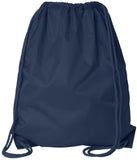 navy blue wholesale Polyester Sports Drawstring Backpack, Medium Size bulk