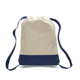 wholesale navy blue Heavy Canvas Two-Tone Color Sports Backpack