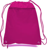 Custom Printed Drawstring Backpacks with Front Zipper Pocket