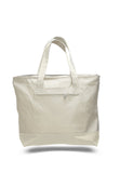 Wholesale Canvas Shoulder Tote Bag  in bulk with Top Zipper