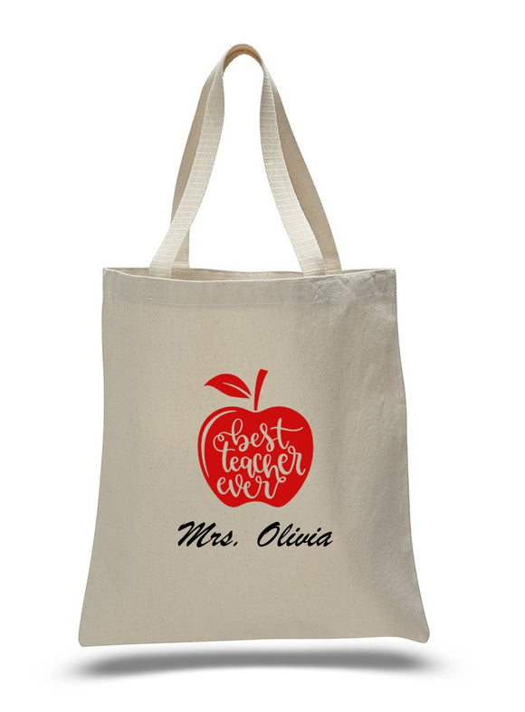 Personalized Teacher Tote Bags, Graduation Teachers Gifts, Canvas Totes TB112