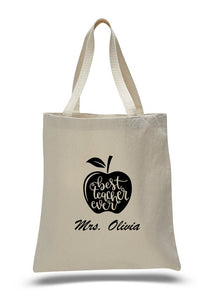 Personalized Teacher Tote Bags, Graduation Teachers Gifts, Canvas Totes TB113