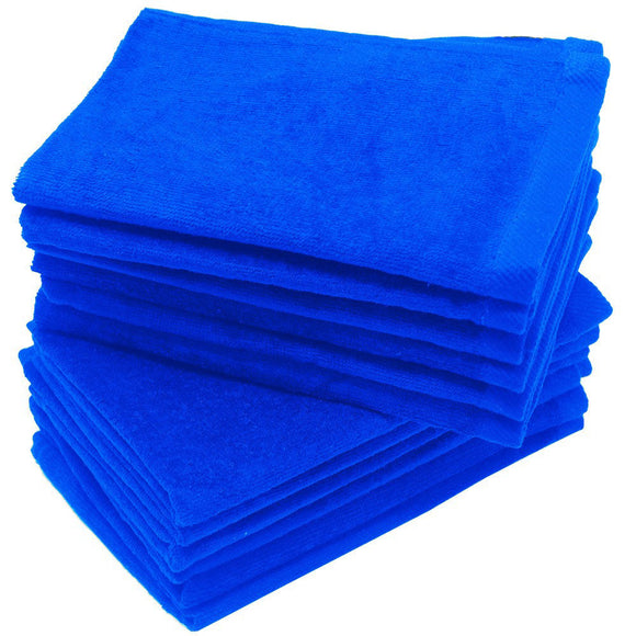 12 Pack Terry Velour Fingertip Towels, Royal Color