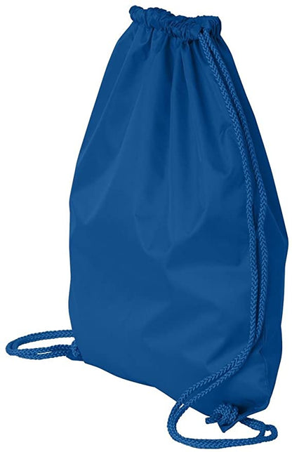 royal blue Economy Polyester Sports Drawstring Backpack, Medium Size