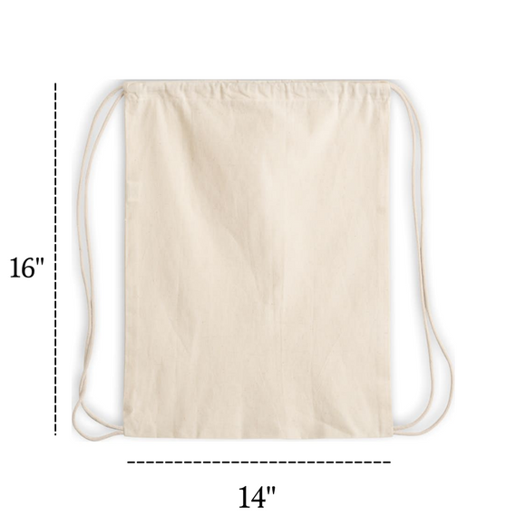 Small Size Cotton Drawstring Backpack