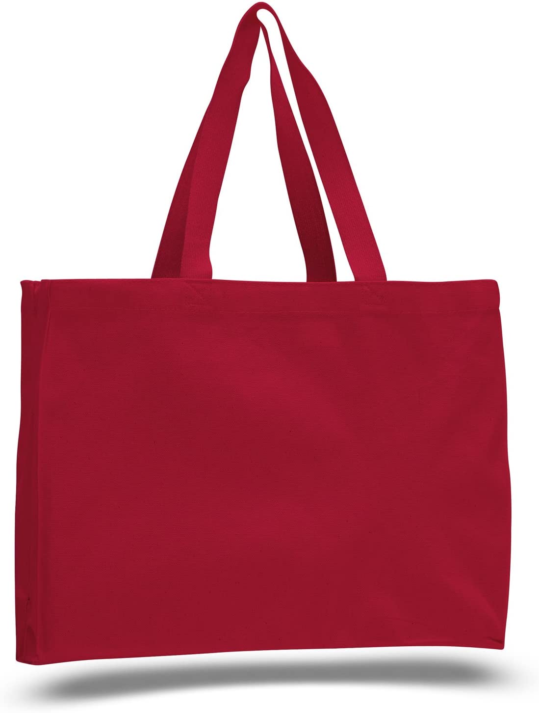cheap Bulk Heavy Canvas Shopping Tote Bags, Reusable Grocery Shopper Totes Wholesale red
