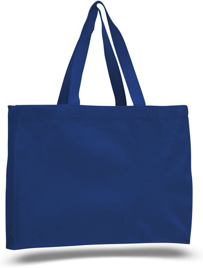 cheap Bulk Heavy Canvas Shopping Tote Bags, Reusable Grocery Shopper Totes Wholesale royal blue