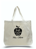Personalized Teacher Tote Bags, Teachers Gifts, Large Canvas Totes TD103