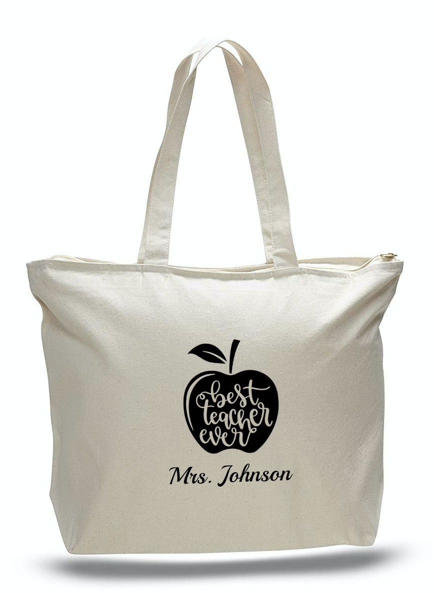 Personalized Teacher Tote Bags, Graduation Teachers Gifts, Canvas Totes TG101