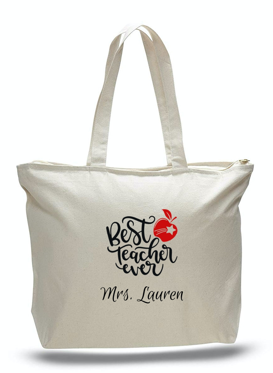 Personalized Teacher Tote Bags, Graduation Teachers Gifts, Canvas Totes TE103