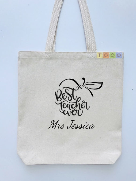 Teacher Canvas Gift Tote Bags