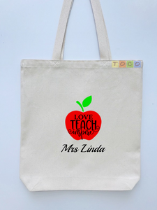 Personalized Teacher Tote Bags, Graduation Teachers Gifts, Canvas Totes TB111