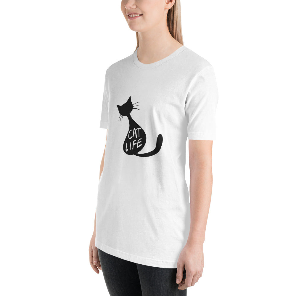 Can Printed T-shirt, Cat Life