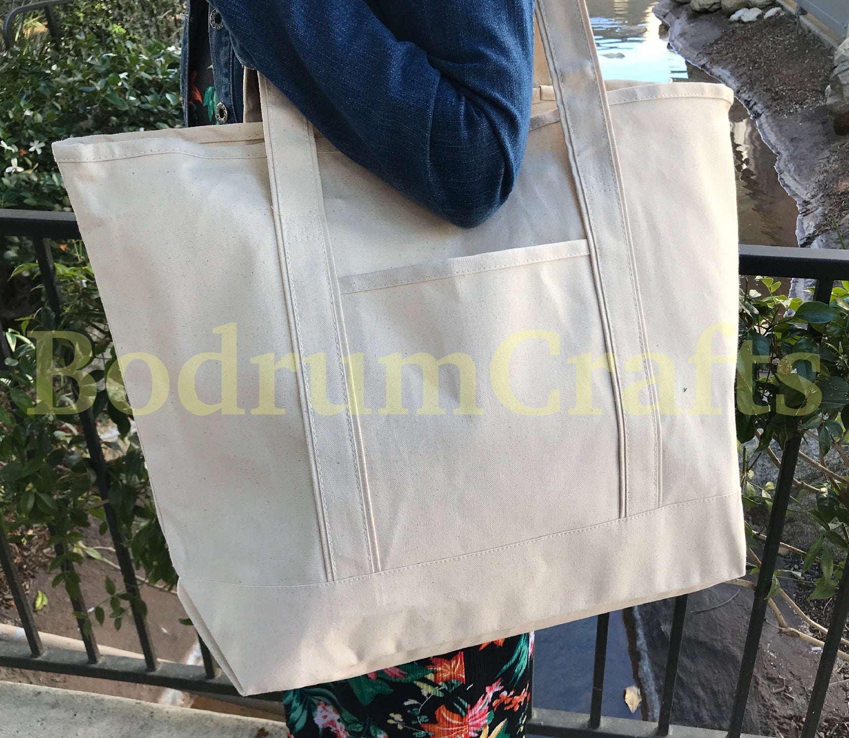 Custom Large Heavy Cotton Canvas Boat Tote