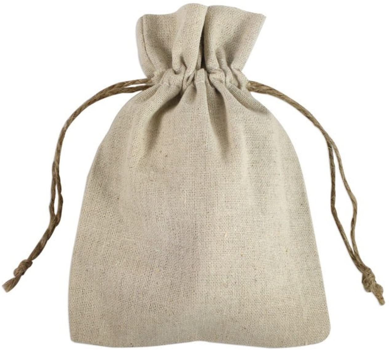 Wholesale Natural Linen Fabric Sacks Bags With Drawstrings, Bulk Muslin Gift Small Mini Bags