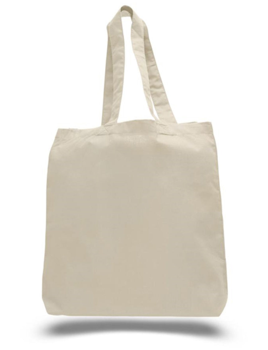 Wholesale Lightweight Cotton Tote Bags with Gusset (15" x 16" x 3")