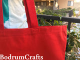 Red Color Heavy Duty Canvas Tote Bags in Bulk, Everyday Totes Wholesale