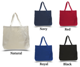 Custom Large Size Heavy Canvas Tote Bags - Both Side 1 Color Screen Print