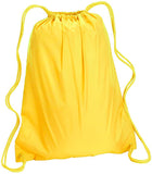 wholesale yellow Economy Polyester Sports Drawstring Backpack, Medium Size